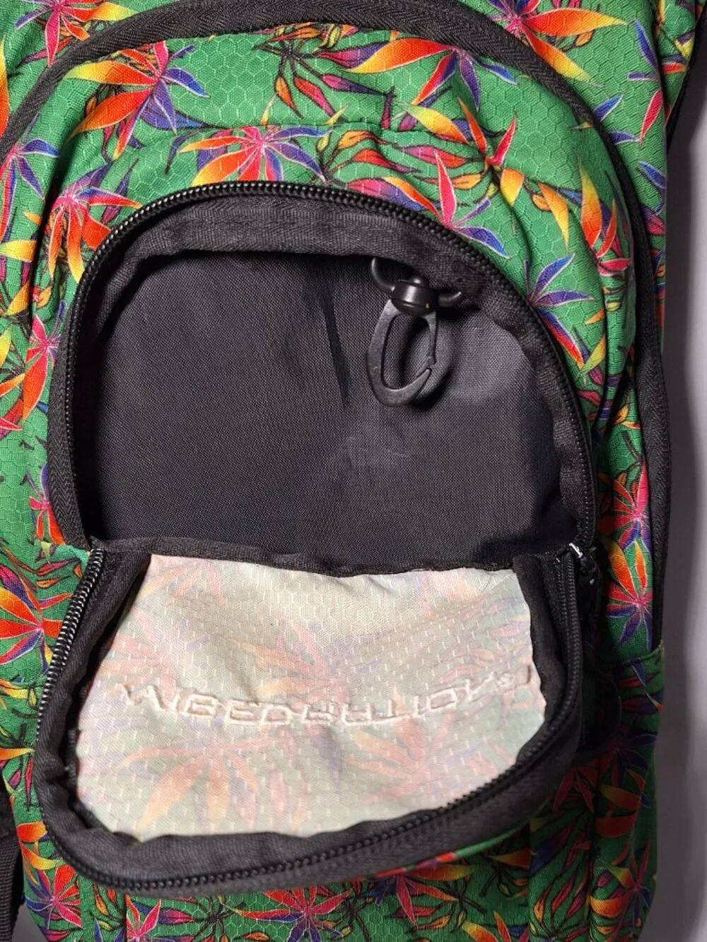Vibedration Hydration Backpack w/o bladder, GreenTropical Floral, Used